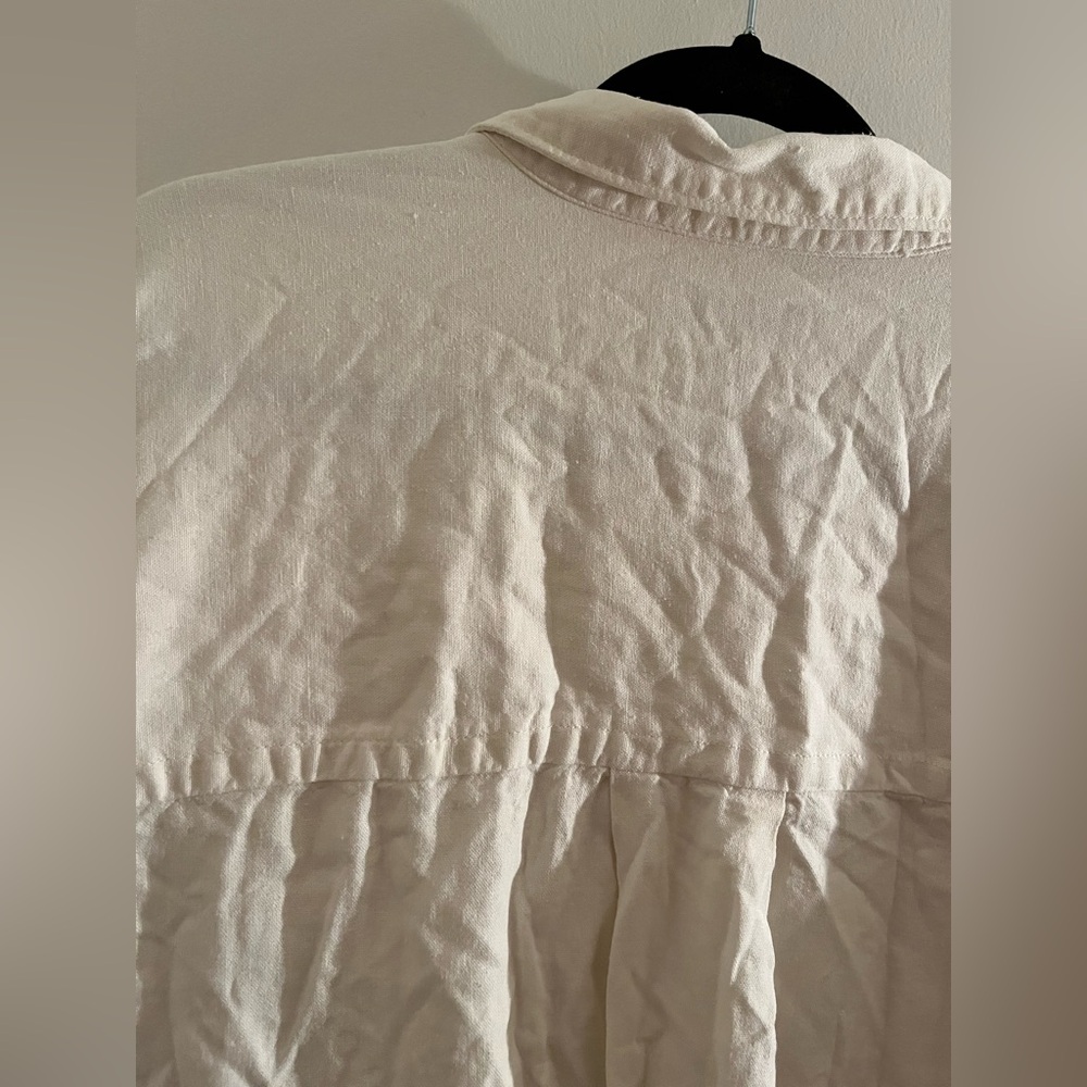 Free Assembly Linen Blend Button Down Shirt with Short Sleeves - Picture 8 of 8